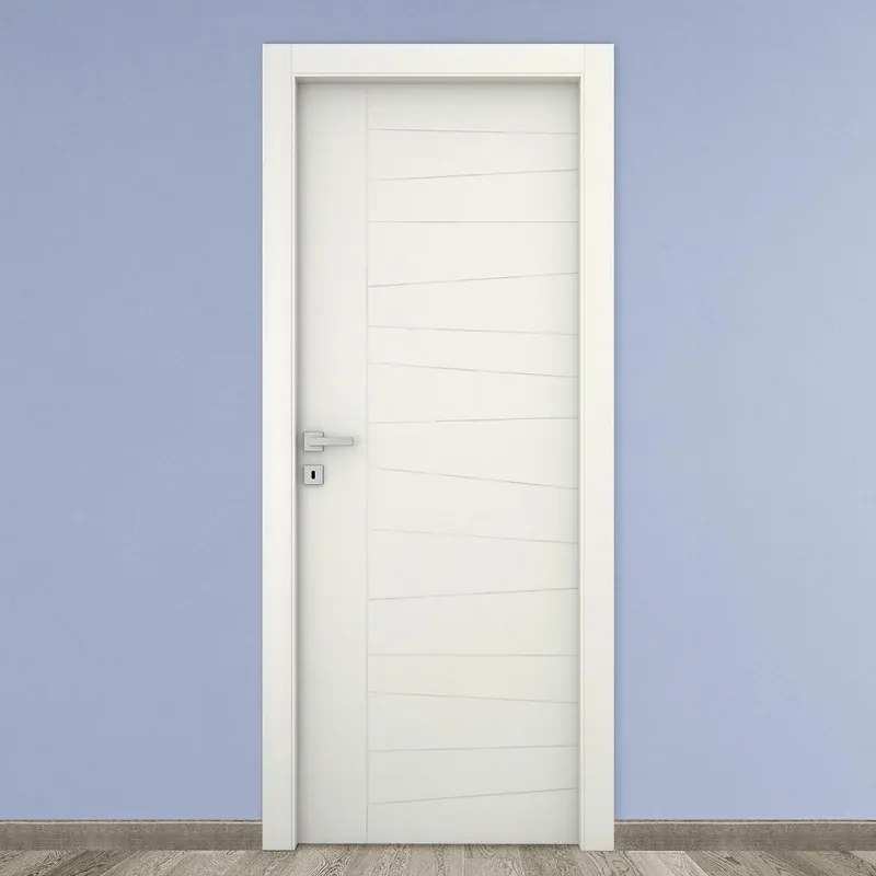 Porta tamburata battente Madera bianco L 70 x H 210 cm reversibile