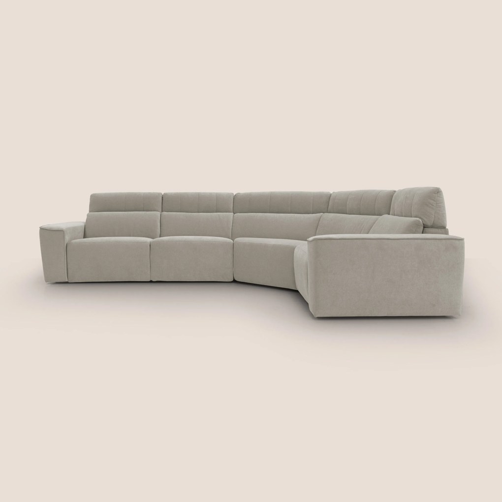 Clark Divano modulare angolare REVERSIBILE con opzione relax elettrico in tessuto smacchiabile impermeabile T17