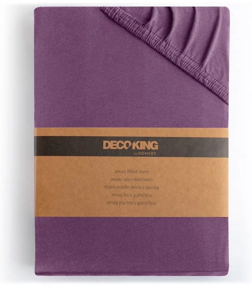 Lenzuolo con angoli viola in jersey 220x200 cm Amber – Restilo