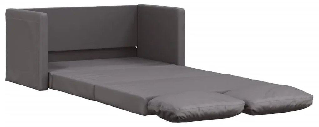 Divano letto da terra 2 in 1 grigio 112x174x55 cm similpelle