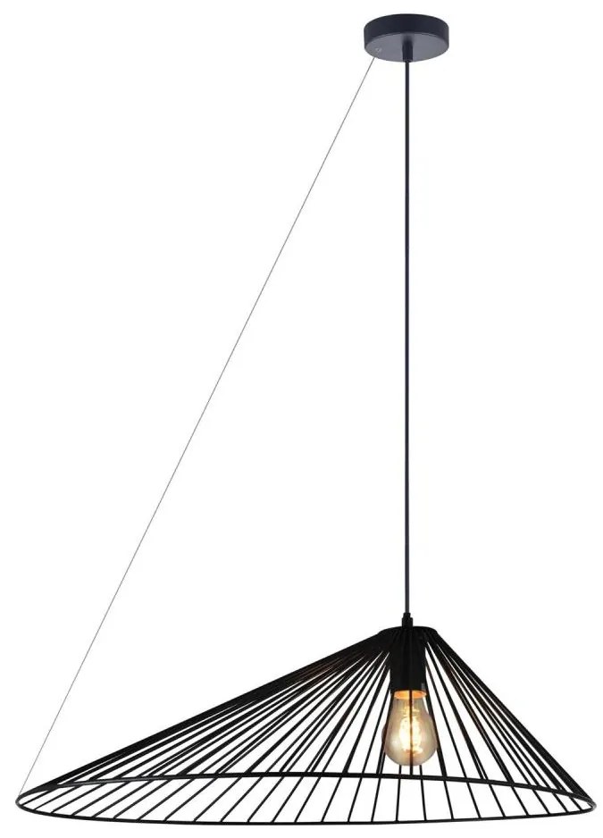 Lampadario a sospensione con filo AURORA 1xE27/20W/230V diametro 60 cm nero