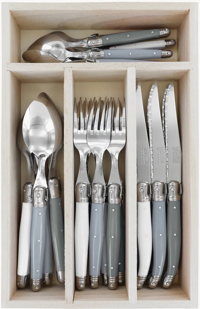 Set di 24 posate fatte a mano lucide Debutant, 6 persone