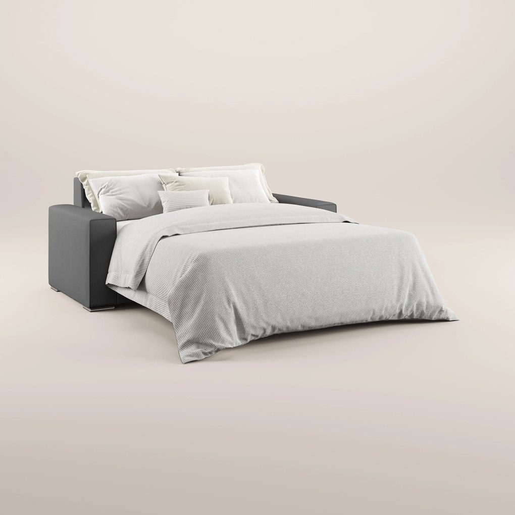 Dream Divano letto moderno dai morbidi cuscini in tessuto smacchiabile T05 antracite