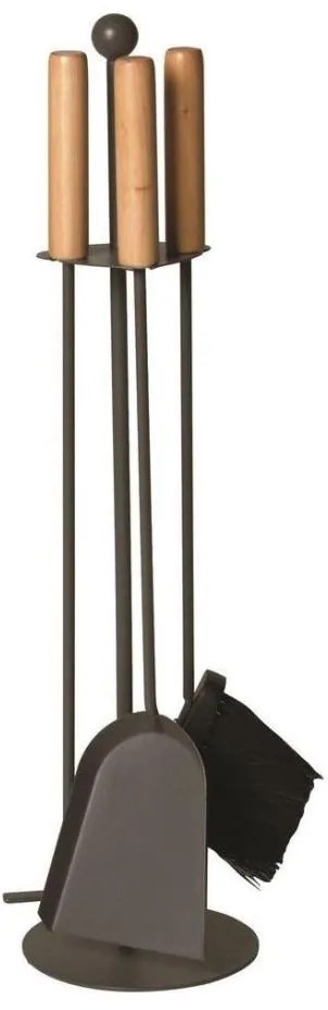 Strumenti per il caminetto 4 pz antracite/abete rosso