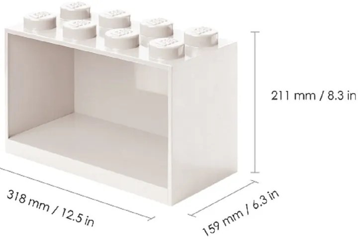 Set di 2 mensole da parete rosse per bambini Brick - LEGO®