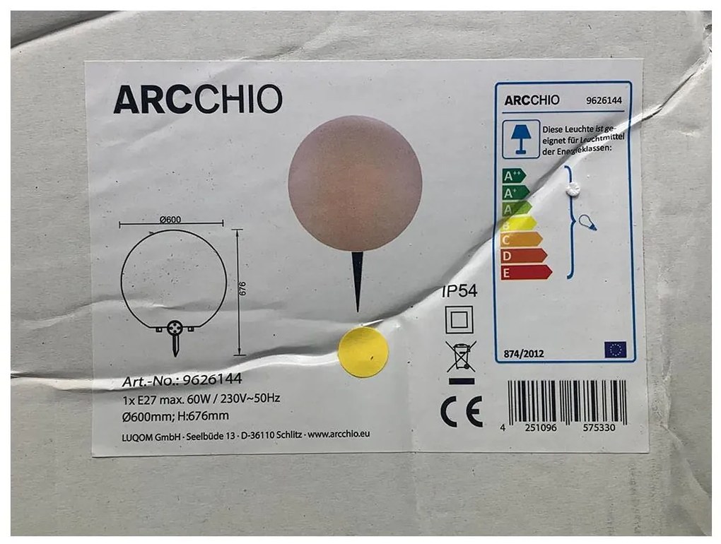 Arcchio - Lampada da esterno SENADIN 1xE27/60W/230V 60 cm IP54