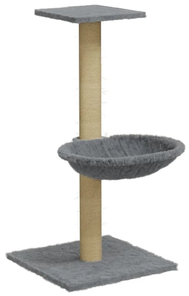 Albero per gatti con palo tiragraffi sisal grigio chiaro 74 cm