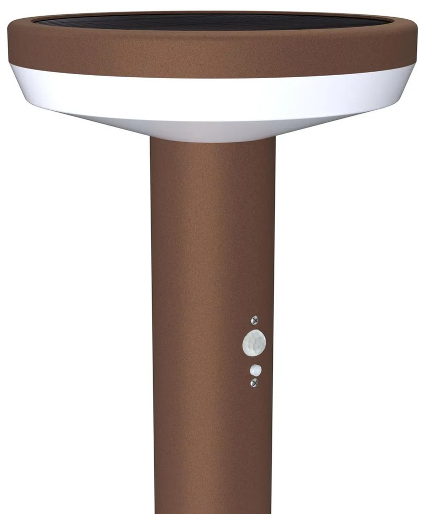 Paletto da giardino Solare Corten 80cm con Sensore Mov. e Picchetto Colore Bianco Naturale 4.000K