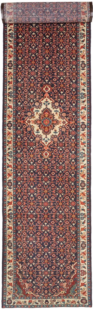 Hamedan Tappeto 520x120 Blu (Iran) Annodato A Mano