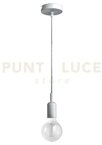 Gso084-  pendente flip cavo in stoffa e rosone nickel 1 luce attacc...