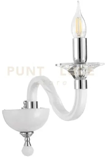 Applique ravel 1 luci bianco e cromo attacco e14 h.29cm