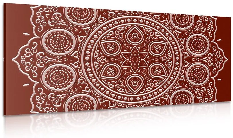 Quadro su tela – Mandala etnica delicata in bordeaux
