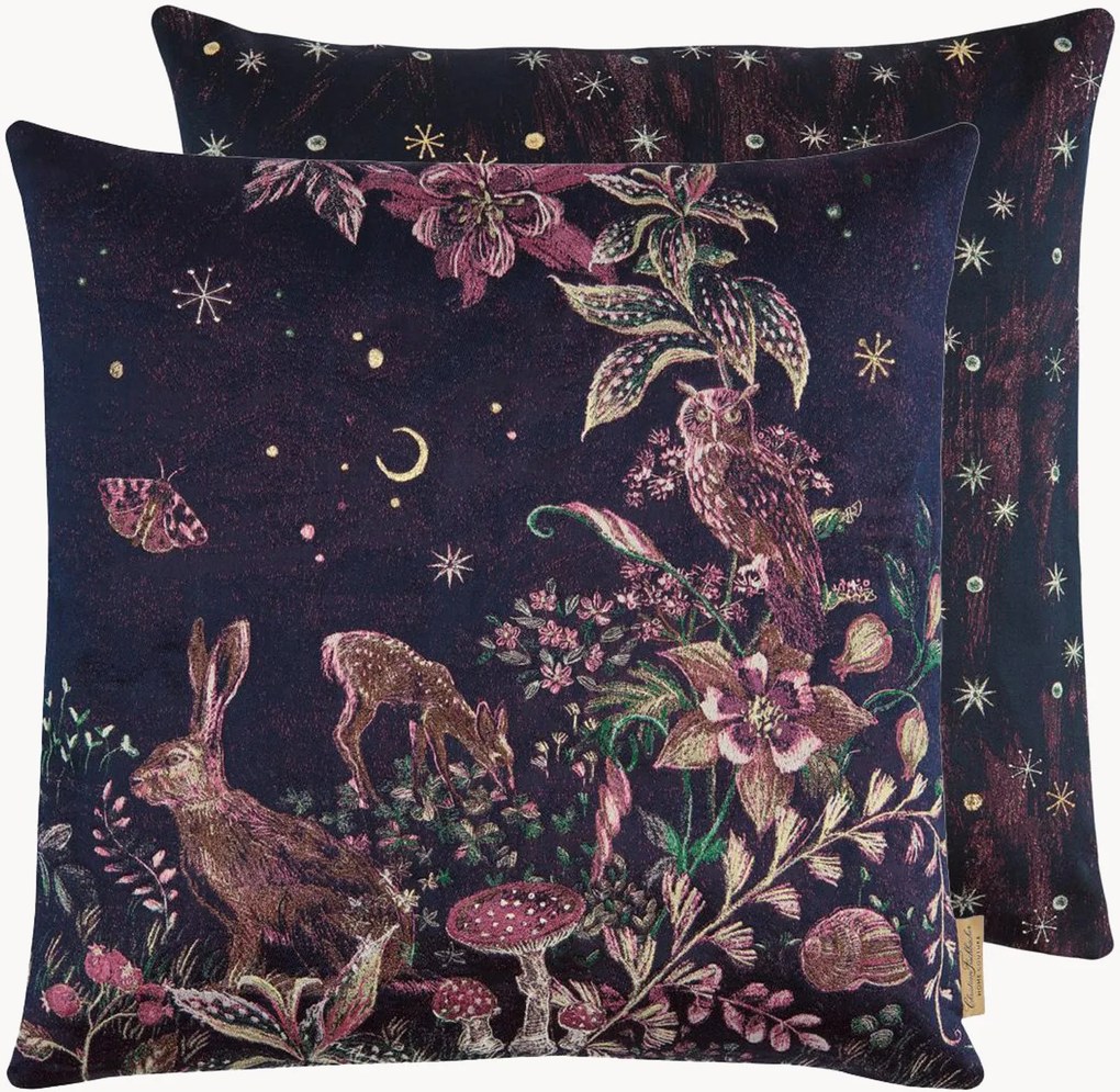 Copricuscino reversibile in jacquard Magic Forest