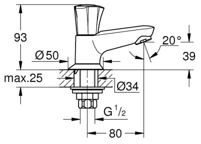 GROHE 20404001 - Miscelatore monocomando da lavabo COSTA L DN 15 cromo lucido