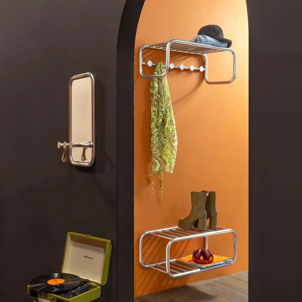 Pannello appendiabiti argentato in metallo 35x60x11 cm Retro – Spinder Design
