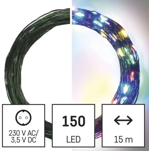 Catena luminosa LED per esterni 150xLED/20m IP44 multicolore