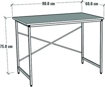 Scrivania Stile Industrial Ferro E Legno 90x60x73 Adam Antracite