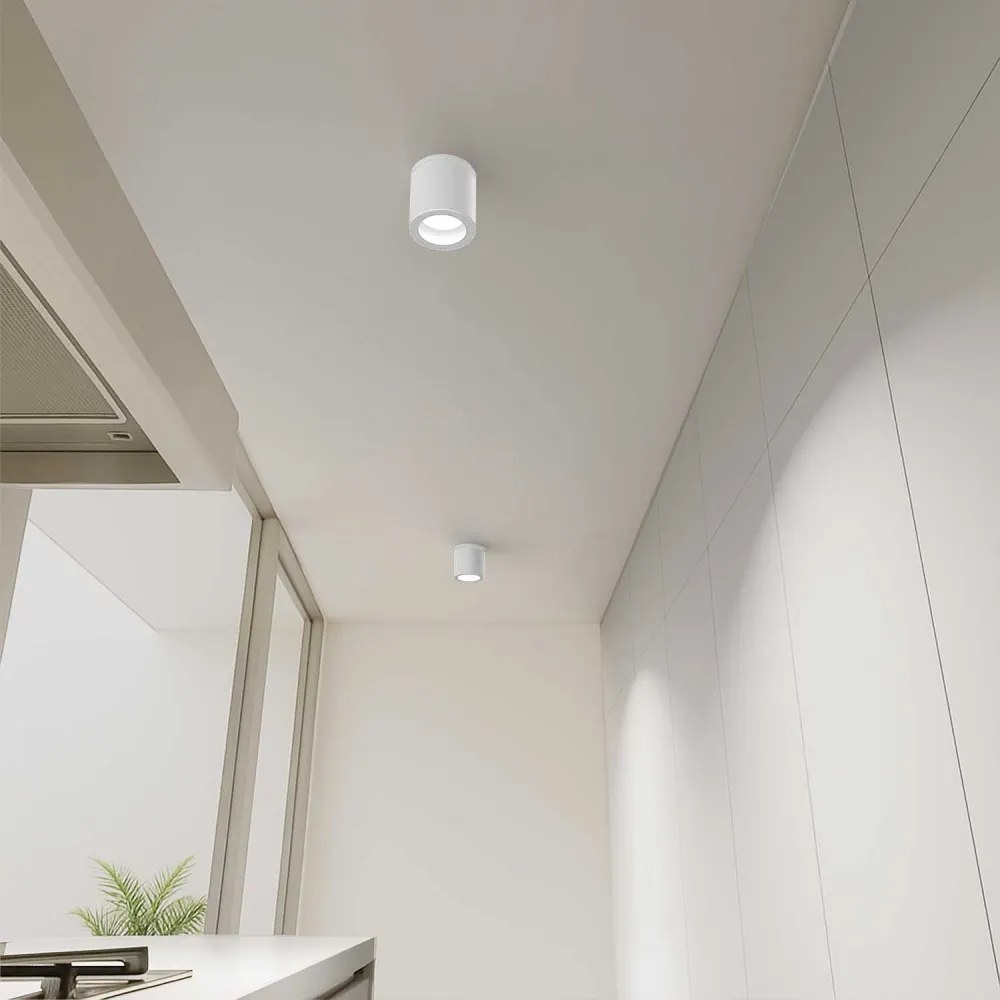 Applique da soffitto IP54 GU10 in Alluminio e Vetro - Bianca Colore del corpo Bianco