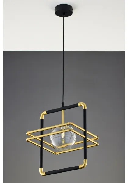 Jupiter 2028 - Lampadario a sospensione con filo FIORI 1xG9/10W/230V nero/oro/limpido