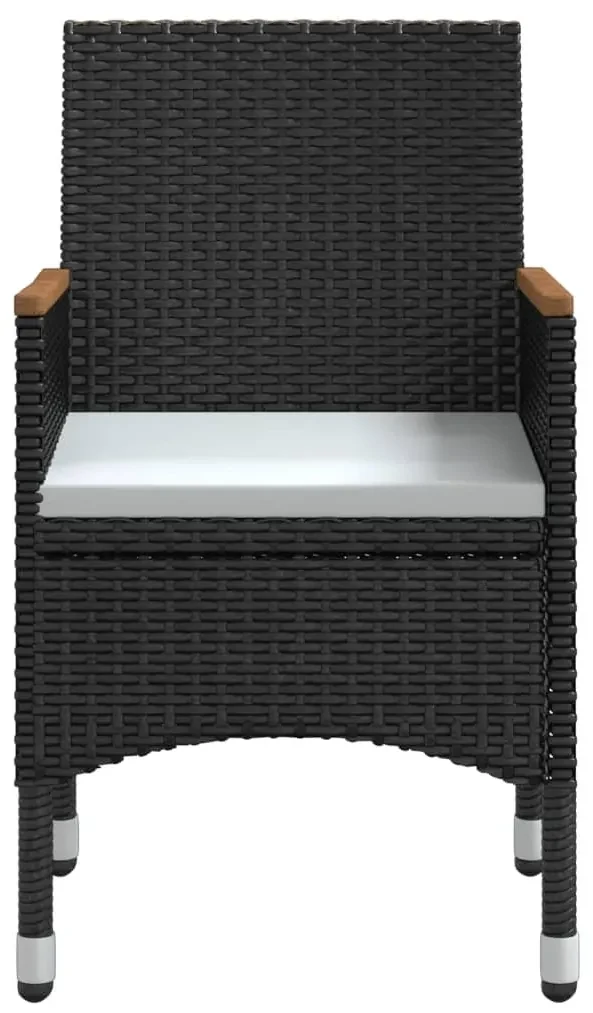 Set da pranzo da giardino 5 pz con cuscini nero