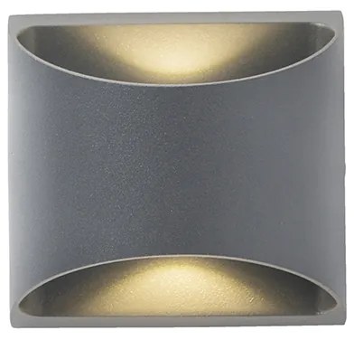 Lampada da parete esterna moderna grigio scuro con LED 2 luci IP54 - Mal