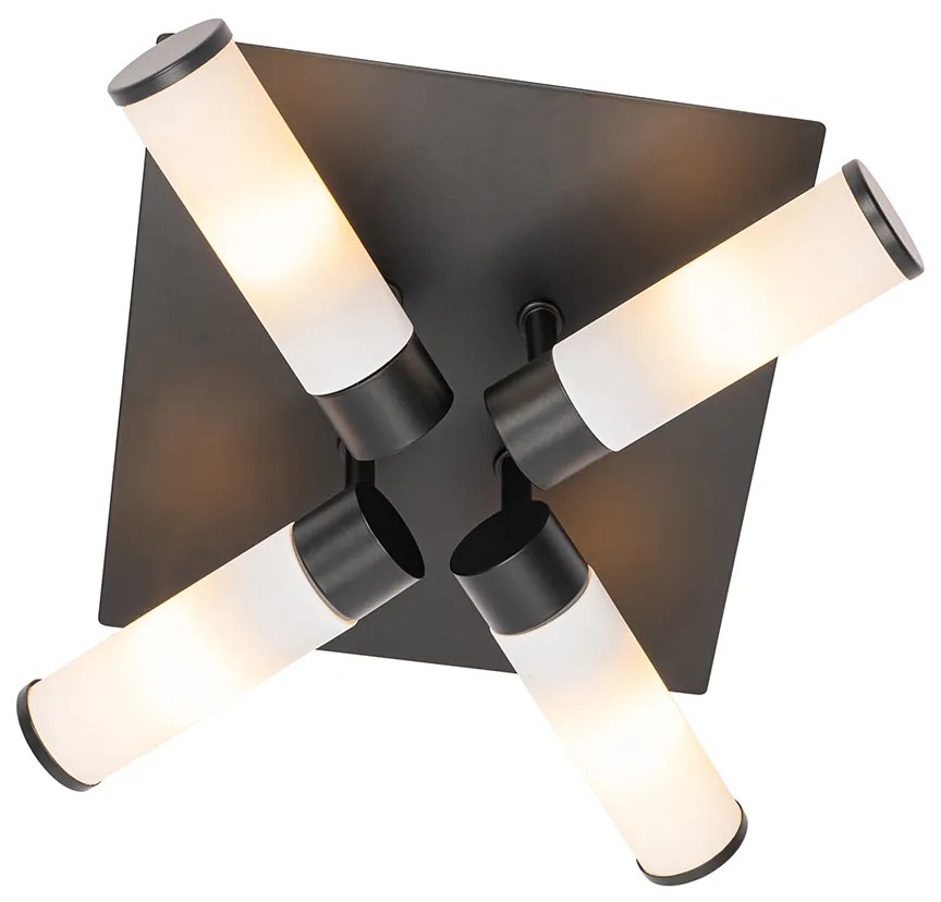 Lampada da soffitto moderna per bagno nera a 4 luci IP44 - Bath