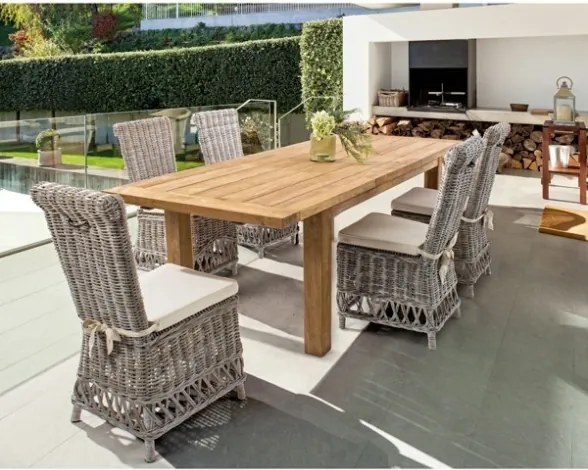 Tavolo Da Esterno Allungabile 180-250 Cm In Legno Massello Rustico FSC Bounty Bizzotto