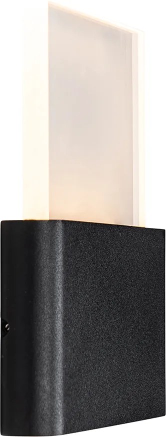 Lampada da parete per esterni nera con LED incl. numeri civici IP54 - Kandi