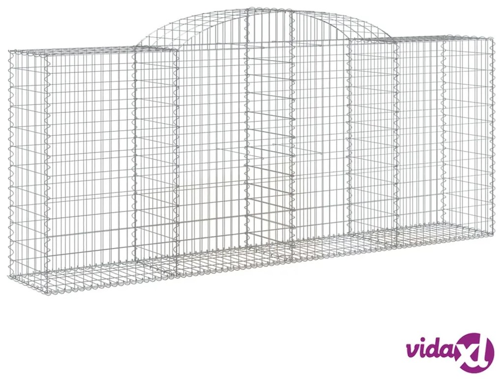 vidaXL Cesti Gabbioni ad Arco 6 pz 300x50x120/140 cm Ferro Zincato