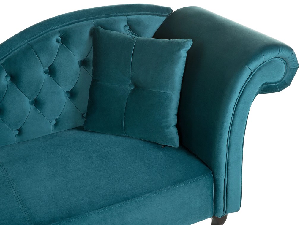 Chaise longue velluto foglia di tè destra LATTES Beliani