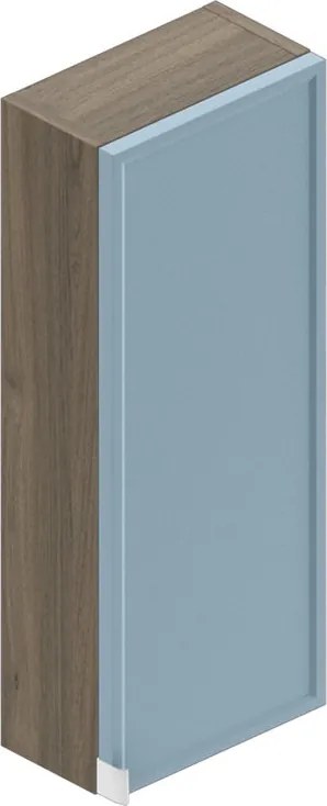 Pensile bagno Quadra rovere cotto/cielo opaco in vetro, 1 anta apertura da destra e sinistra P 16 x L 30 x H 75 cm