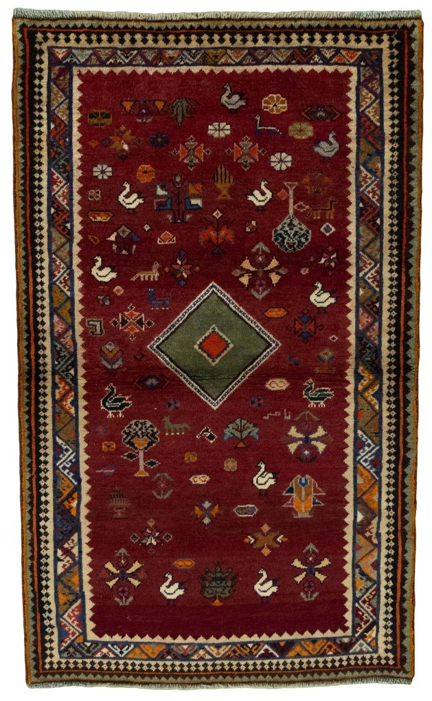 Gabbeh Tappeto persiano 110 x 180 Rosso (Iran) Annodato A Mano