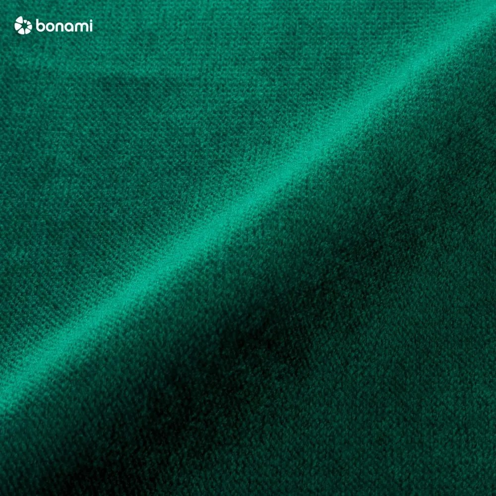 Divano letto angolare in velluto verde, angolo sinistro Lofty Lilly - Miuform