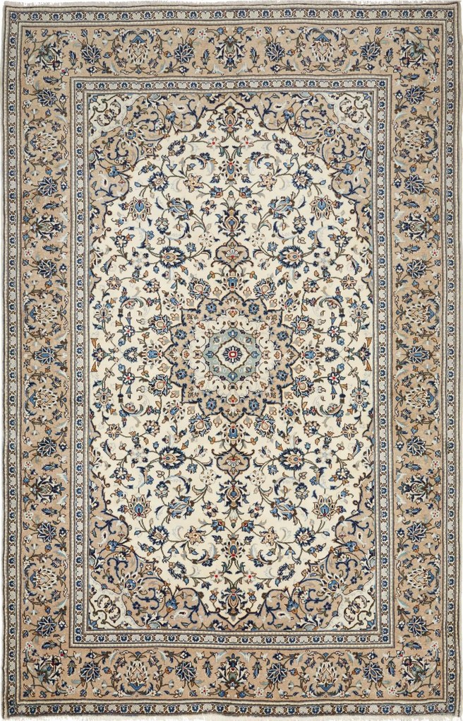 Kashan Tappeto 310 x 200 Beige (Iran) Annodato A Mano