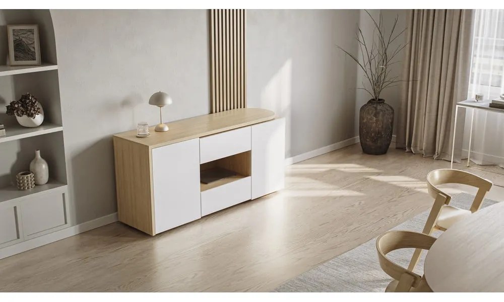 Tavolo da lavoro con piano in rovere 48x159 cm Tango - TemaHome