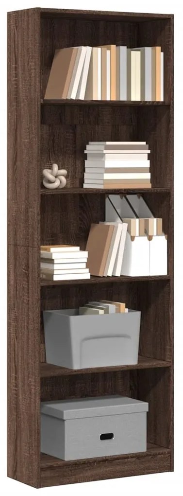 Libreria Rovere Marrone 60x24x176 Cm İn Legno Multistrato /