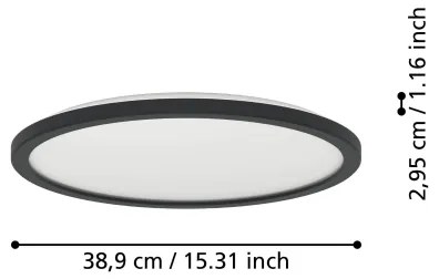 Eglo 901439 - Lampada LED da bagno ROVITO 18,5W/230V diametro 38,9 cm IP44 nero