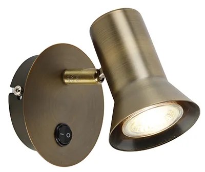 Faretto da parete in bronzo orientabile e inclinabile con interruttore - Karin 1