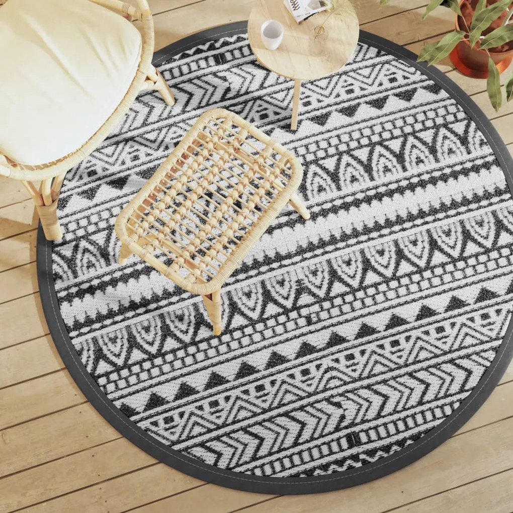 Tappeto Da Esterni Arakıl Nero Ø160 Cm İn Pp /