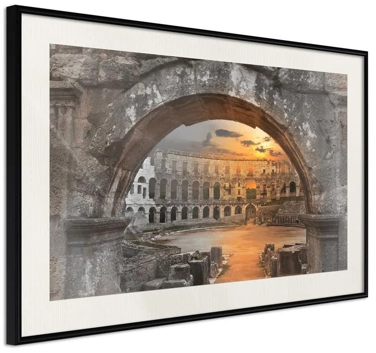 Poster  Sunset in the Ancient City  Cornice Quadri Cornice nera con pass-partout, Larghezza x Altezza Home decor 60x40