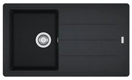 Lavello integrato 1 vasca con gocciolatoio laterale destro o sinistro FRANKE Boston fragranite L 50 x L 86 cm nero