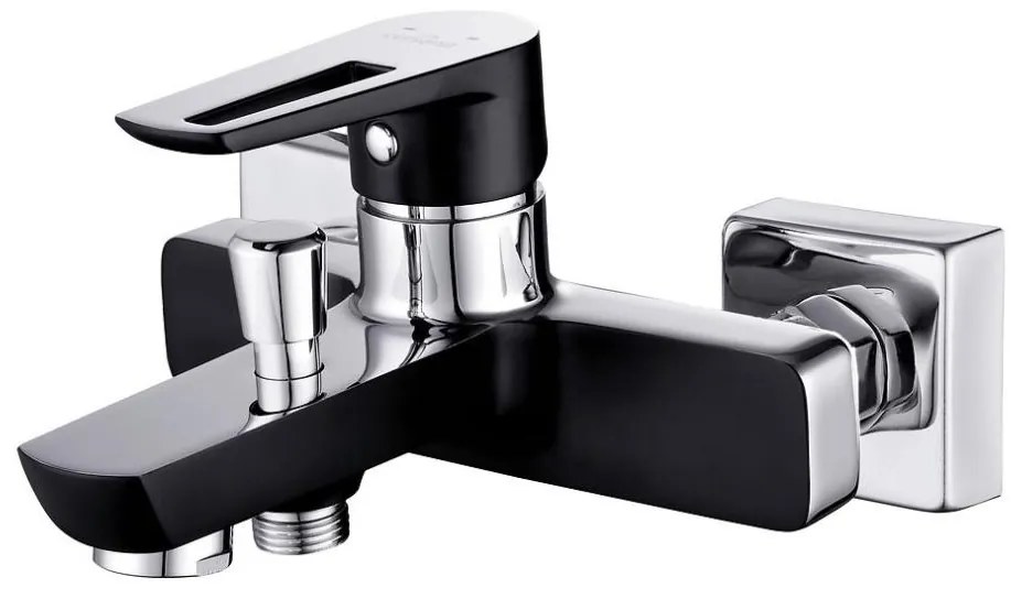 Cersanit S951-009 - Rubinetto vasca da bagno MILLE nero/cromo lucido