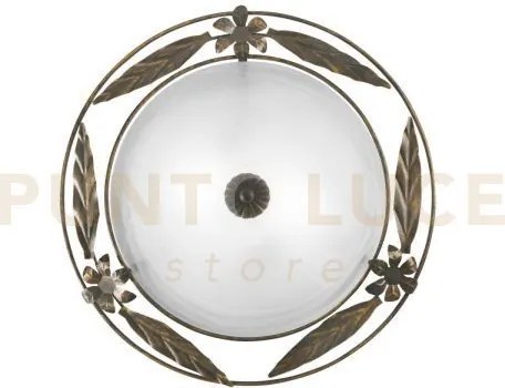 Plafoniera riccio bianca 2 luci attacco e27 40x40x12cm in vetro sat...