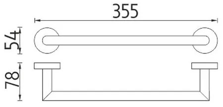 NIMCO UN 13035A-26 - Appendiabiti da parete UNIX 36 cm cromo lucido