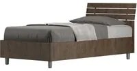 Letto Singolo 80x190 cm Senza Rete Ankel Testata Doghe Inclinata Noce