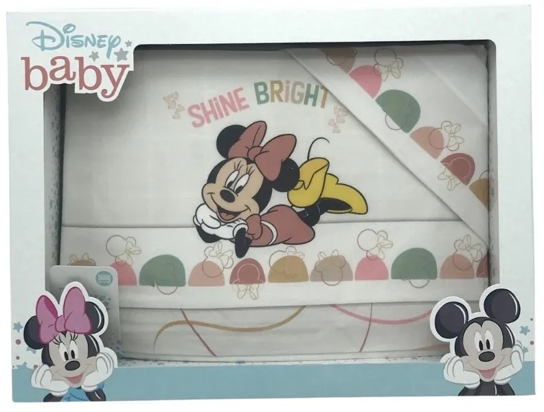 Lenzuola lettino neonato Minnie shine bright Disney  Colore Rosa, Dimensioni e Misure Lettino