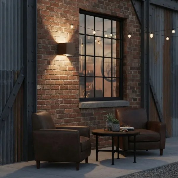 Ideal Lux - Applique a LED da esterno ATOM LED/12W/230V IP54 marrone