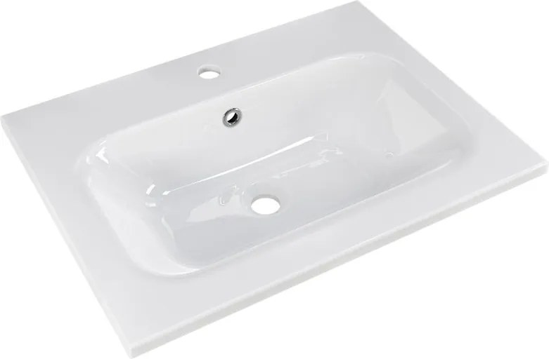 Lavabo da incasso rettangolare in marmo bianco H 2 cm