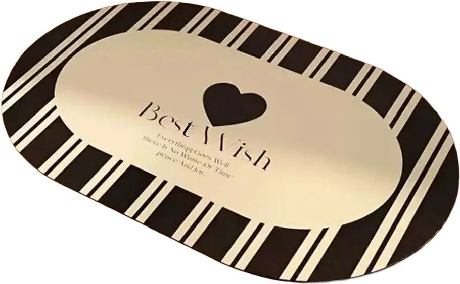 Tappetino per il bagno nero/color crema 60x100 cm Best Wish – Foutastic