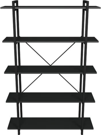 Libreria 5 Ripiani Stile Industrial 120x34x180 Jonah Antracite